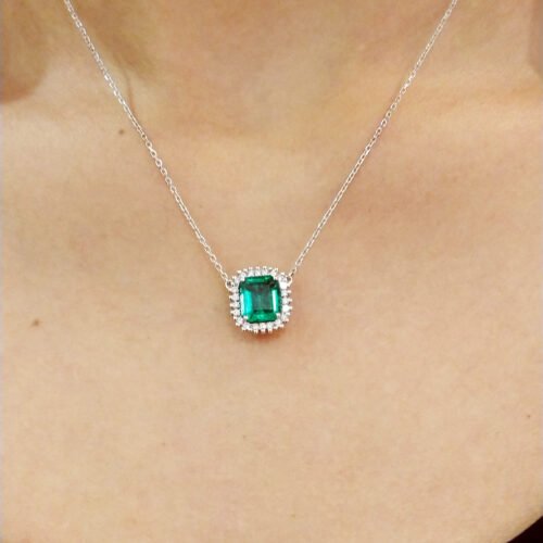 Gargantilha Esmeralda Ouro Branco